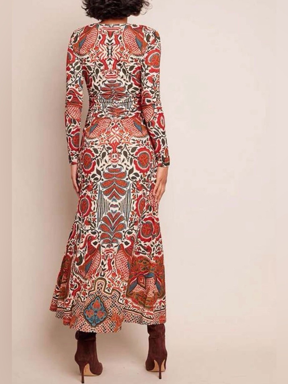 Cara Cara Maisy Turtledove Luxor Ruched Jersey Midi Dress Size L - Picture 2 of 11